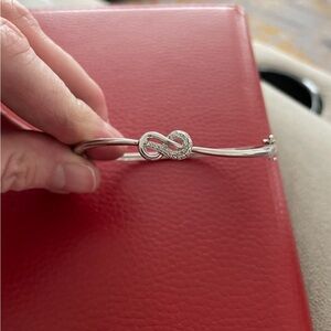Brand New Never Worn Diamond Sterling Silver Infinity Bracelet.
